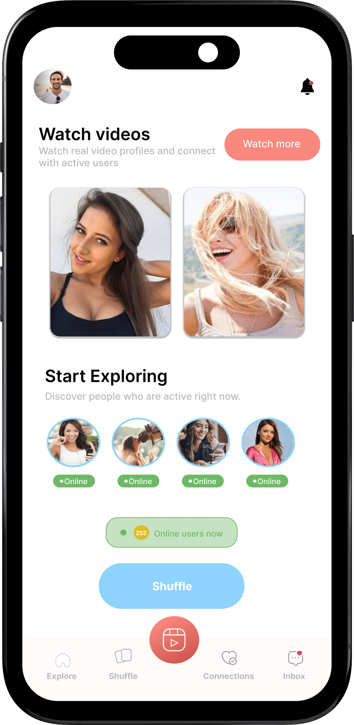 Boombastic app — Watch Videos screen